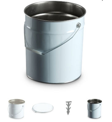 Cubo de acero de 15L con tapa metálica para el almacenamiento de productos de construcción