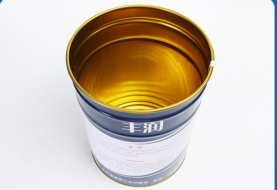 Cubo de pintura de 5 galones de oro con revestimiento de metal fenólico con aprobación de la ONU