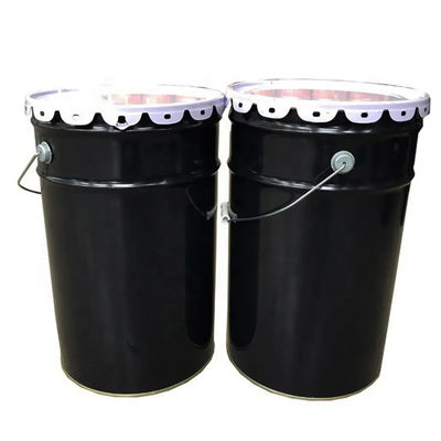 Cubo de pintura de metal cilíndrico de 25L con tapa de flores para empacar pintura