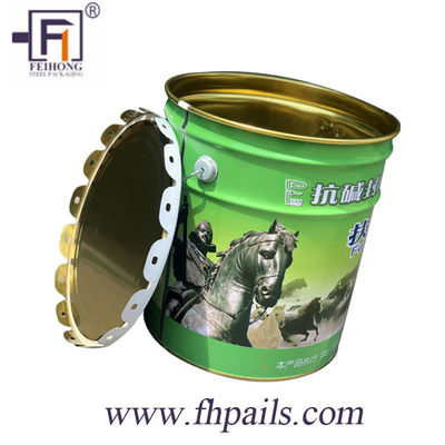 Cubo de grasa de metal de 5 galones con tapa rizada