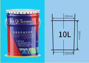 Cubo de pintura de metal redondo de 10L para pinturas de piso epoxi de origen acuático