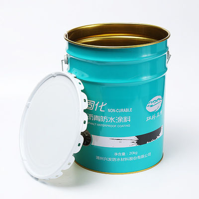 Diseño de impresión personalizable Cubo de pintura metálica 20 litros de grado de alimentos mango incluido