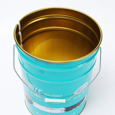 Diseño de impresión personalizable Cubo de pintura metálica 20 litros de grado de alimentos mango incluido