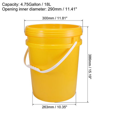 PE 18L cubos de pintura de plástico de látex con tapa y mango de plástico