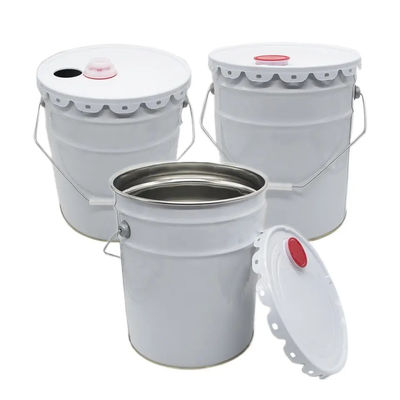 Baldes metálicos vacíos de 20L con tapa de gasoil para envases industriales de grasa