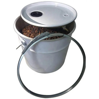 5 galones de baldes de metal seguros para alimentos para el almacenamiento y transporte de granos de café