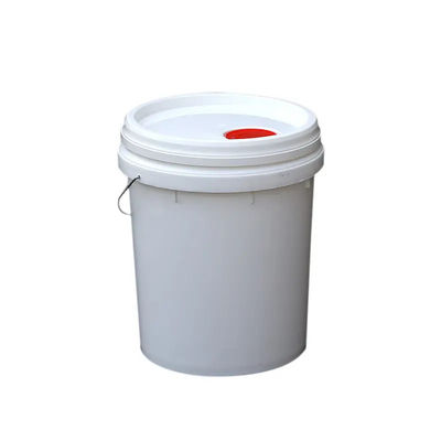 Cubo de pintura de plástico de 20 litros con tapa, manija de plástico y tapa plana