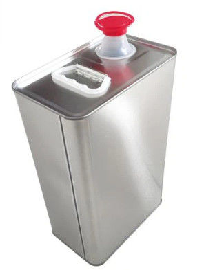 2 L de lata de aceite de oliva virgen rectangular de calidad alimentaria vacía con mango de metal