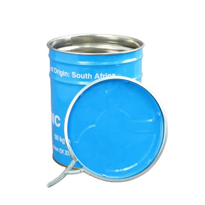 Cubo de pintura blanca de acero de 5 galones con cubiertas de llave de palanca
