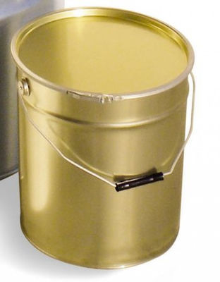 Cubo de pintura vacío con recubrimiento interior y tapa