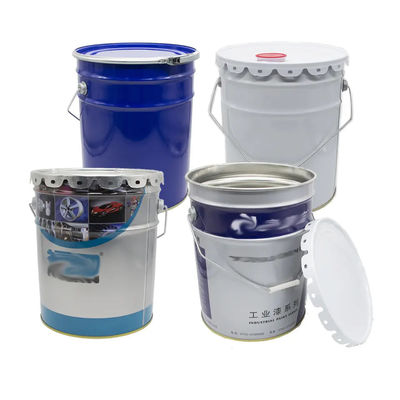Cubo de pintura vacío con recubrimiento interior y tapa
