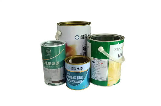 1 galón de pintura de aceite redonda en lata de hierro de hojalata con mango de aro de plástico