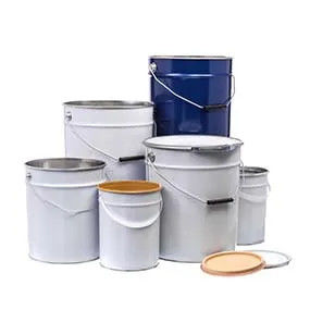 Empalmes de metal pintados de 20 litros con tapa de borde de flor