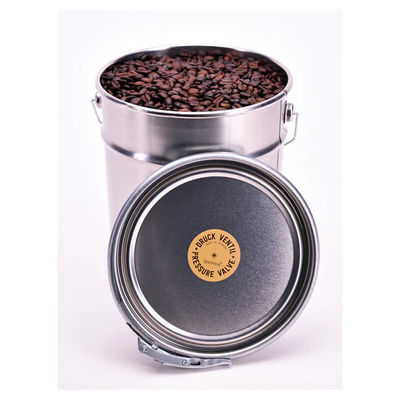 Calidad alimenticia 25 L Barril de metal Cubo de café Almacenamiento de granos Resistente a sustancias químicas