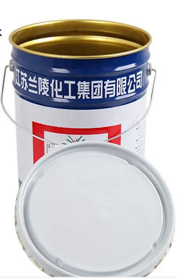 Cubo de tinta de logotipo personalizable con mango de metal y revestimiento de oro