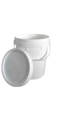 Cubo de plástico de 5 galones con tapa blanca con tornillo
