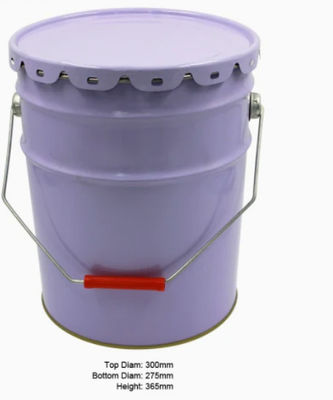 Cubo de pintura de acero con cabeza abierta revestida con epoxi con cubierta de lug